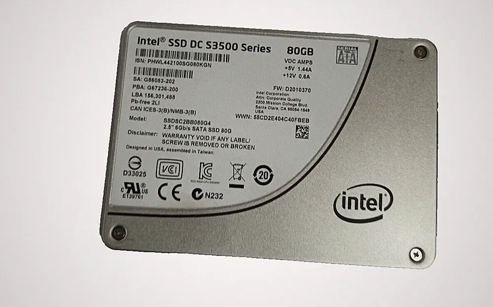 2 X Intel SSD DC S3500 Series SSDSC2BB080G4 2.5" SATA 6Gb/s Solid State Drive