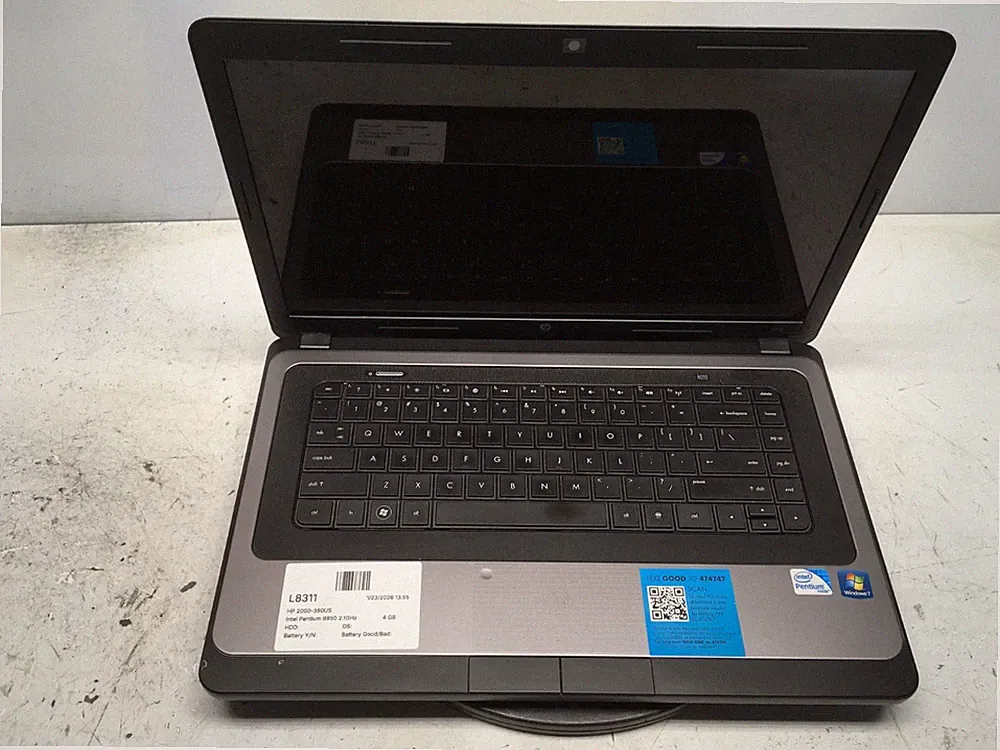 HP 2000-350US Intel Pentium B950 2.1GHz 4 GB NO HDD