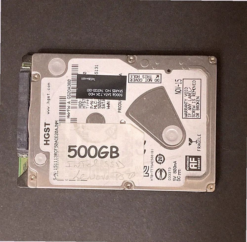 Intel internal 500GB hard drive
