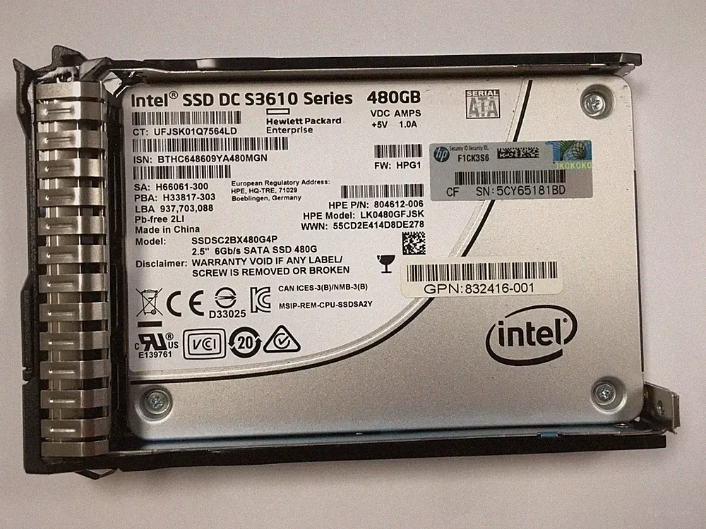 Intel SSDSC2BX480G4P / SSD DC S3610 Series 480GB 2.5" 6Gb/s SATA Hard Drive