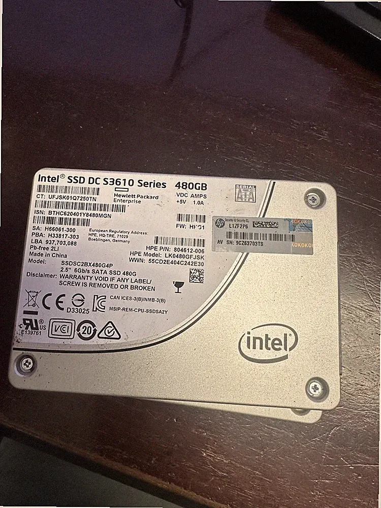 (QTY: 1) 500GB Intel SSD DC S3610 Series 480GB SATA 6Gb/s 2.5-Inch Internal